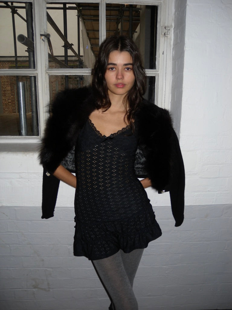 The Dolly Rara Dress - Black Broderie