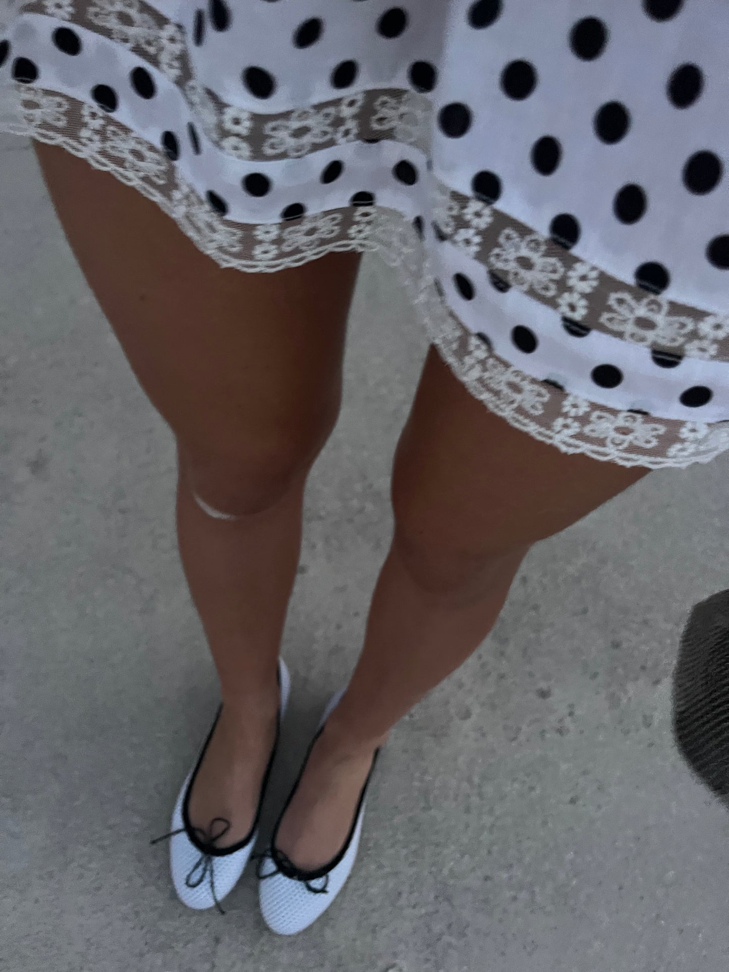 The Luna Dress- White Polka