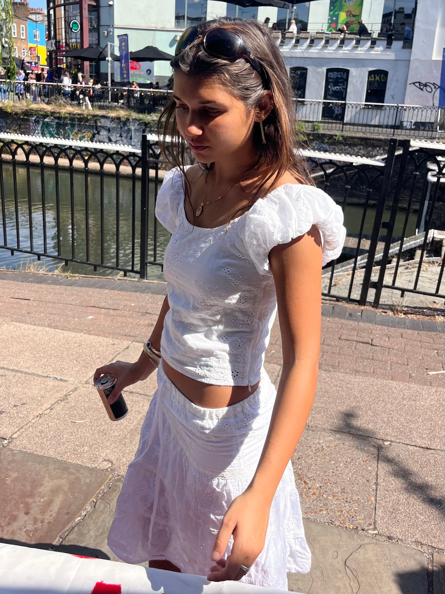 The Delilah Puffball Top- White Broderie
