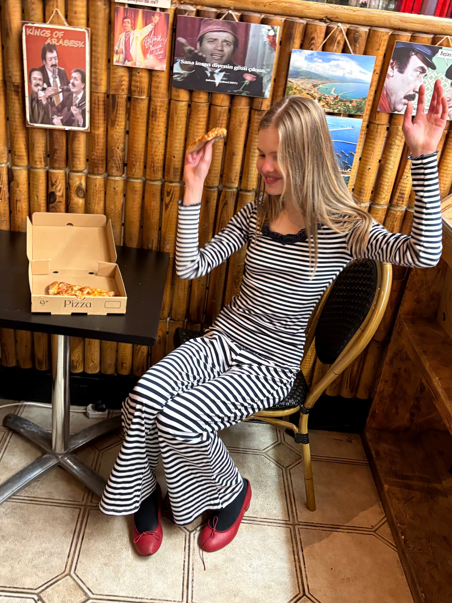 The Mia Trousers - Navy Stripe