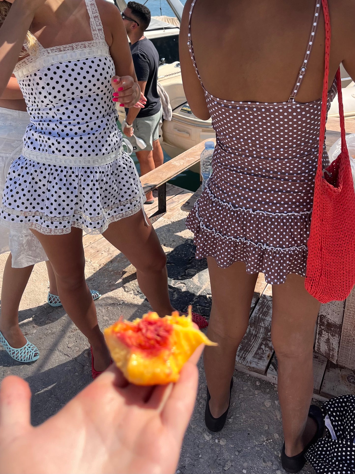 The Luna Dress - White Polka