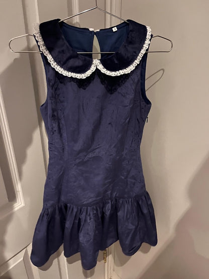 The Clementine Dress- Navy Velvet