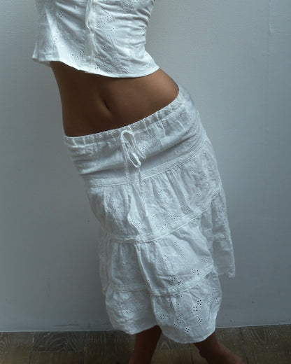 The Delilah Midi Skirt - White