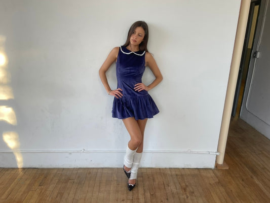 The Clementine Dress- Navy Velvet