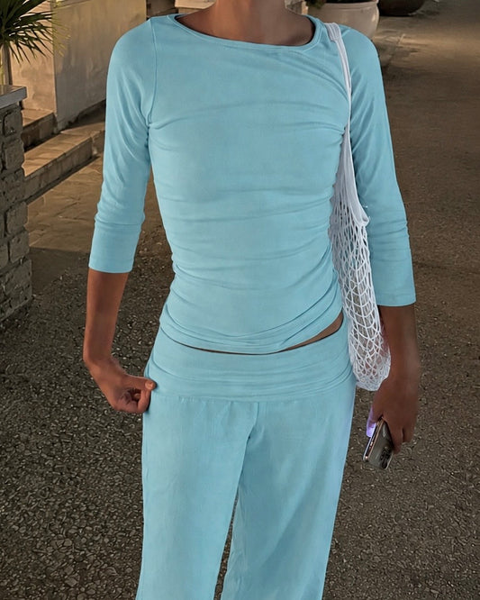 The Camille Top - Aqua