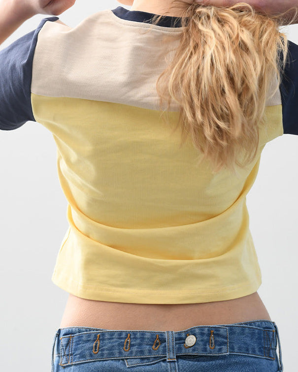 The Eva Tee - Yellow Block