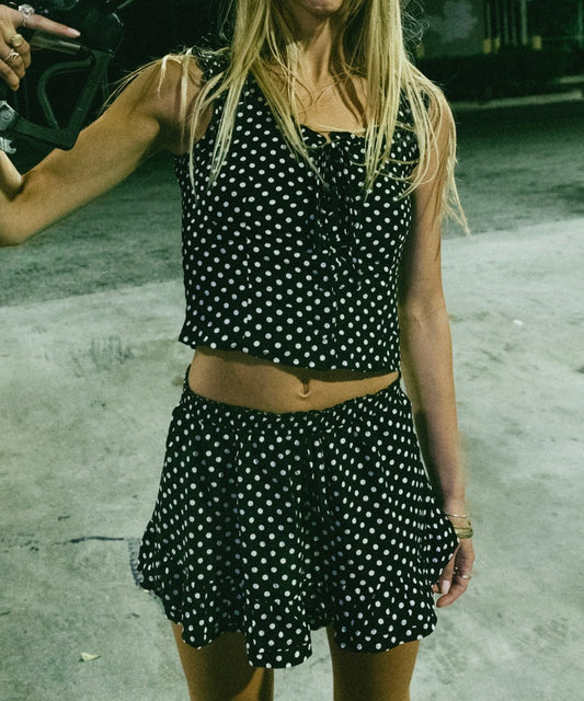 The Spotty Mini Skirt- Black