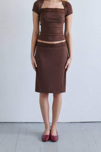 The Mimi Lace Bolero - Brown