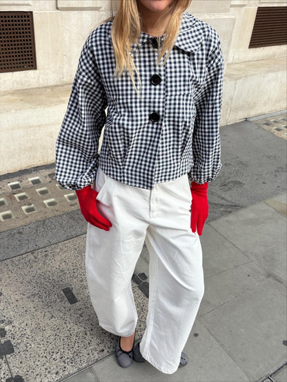 The Nancy Jacket - Navy Gingham