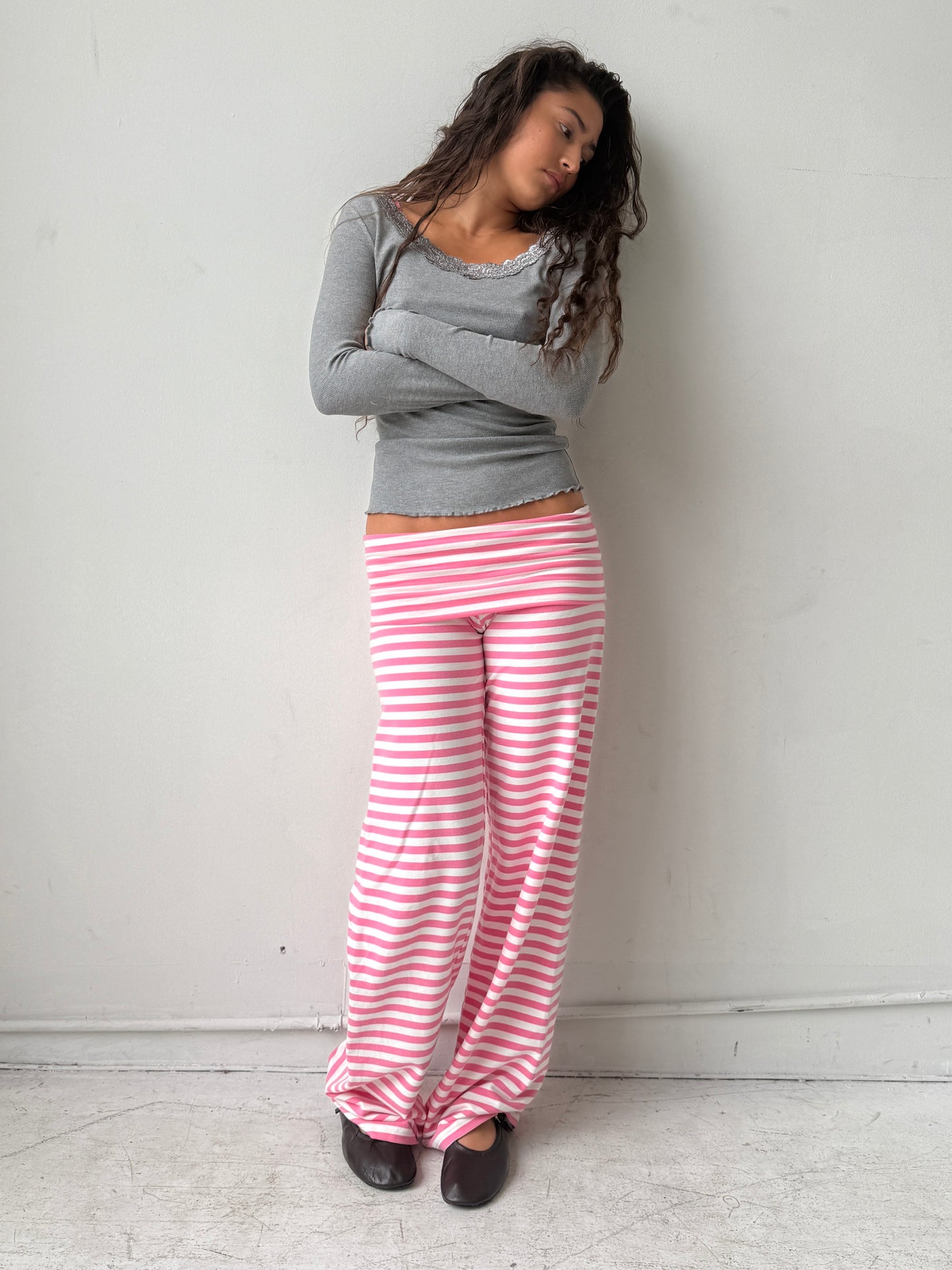 The Mia Trousers - Pink Stripe