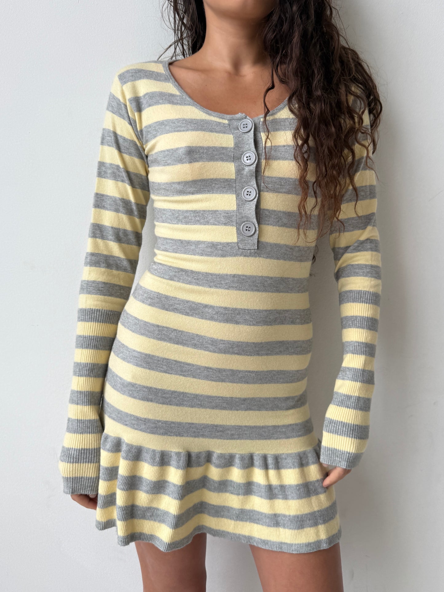 The Alana Dress - Yellow Stripe