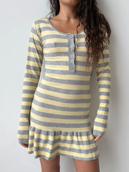 The Alana Dress - Yellow Stripe