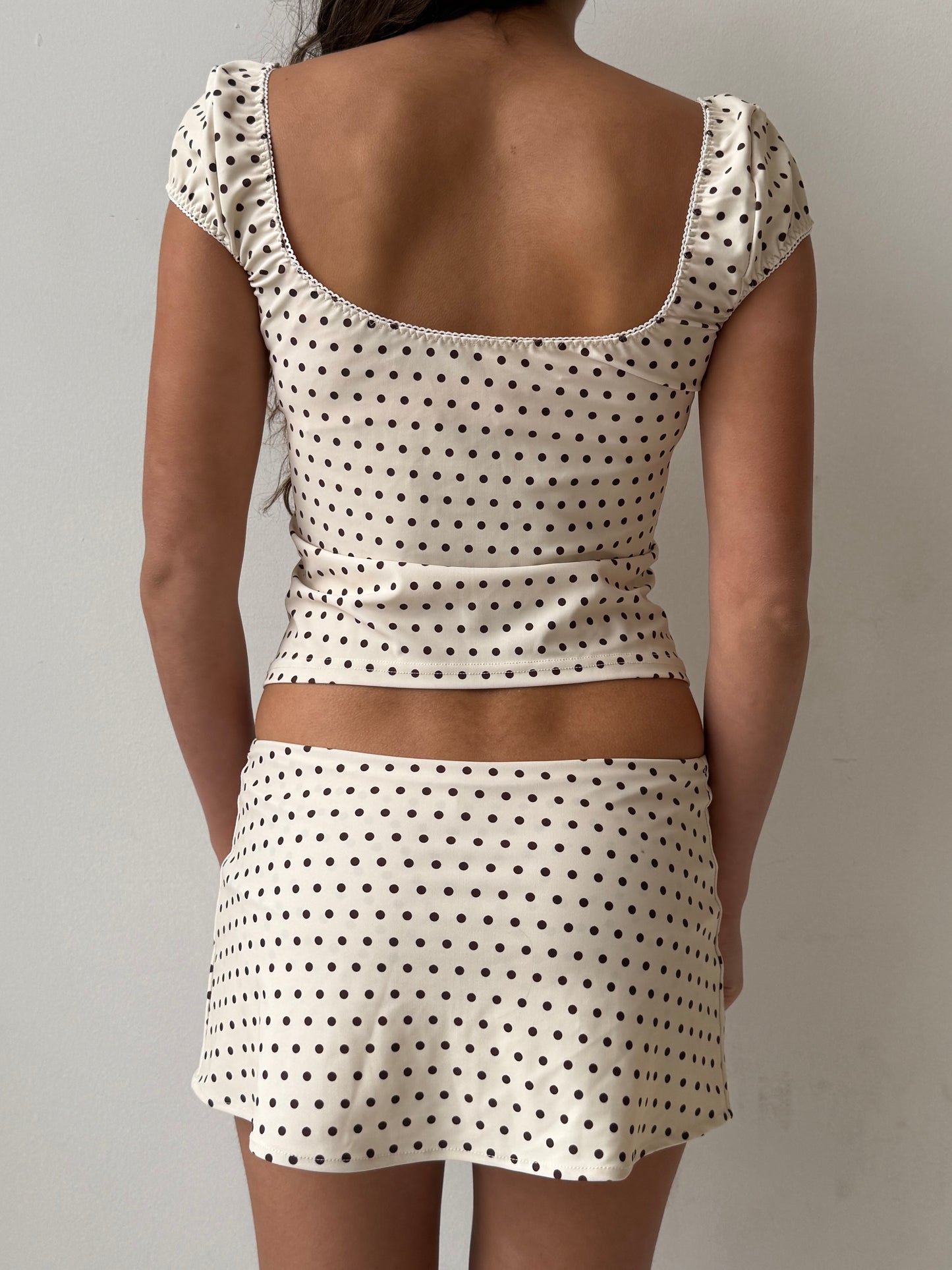 The Isla Skort - Cream Polka