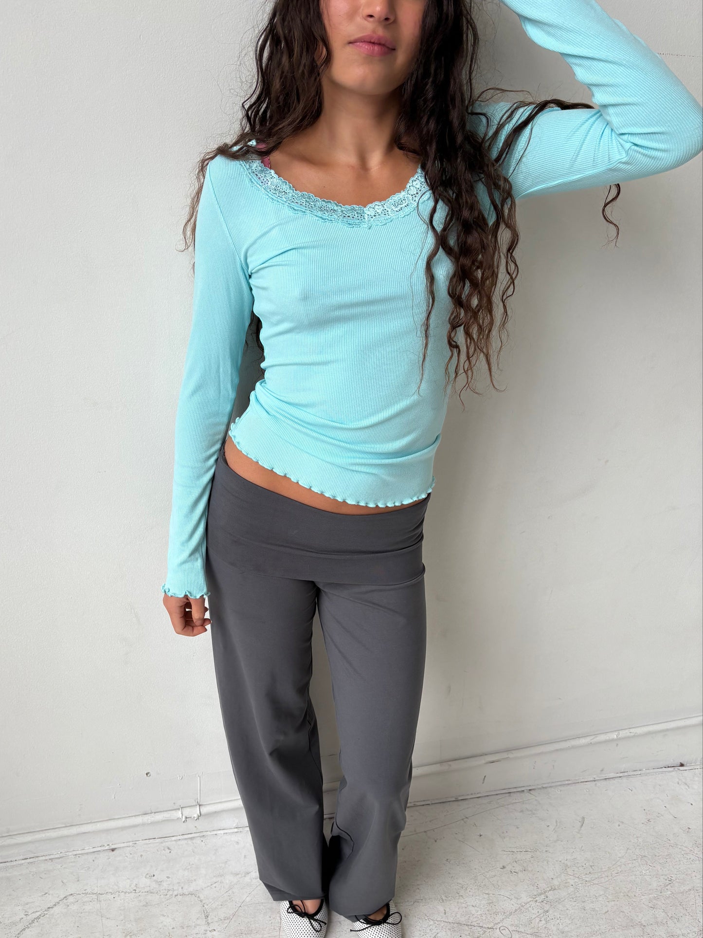 The Uma Long Sleeve Top - Turquoise