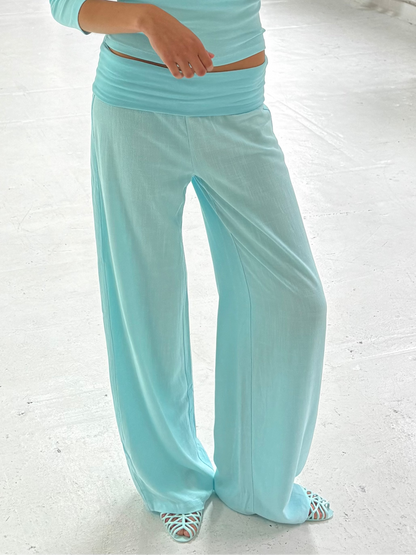 The Alma Trousers - Aqua