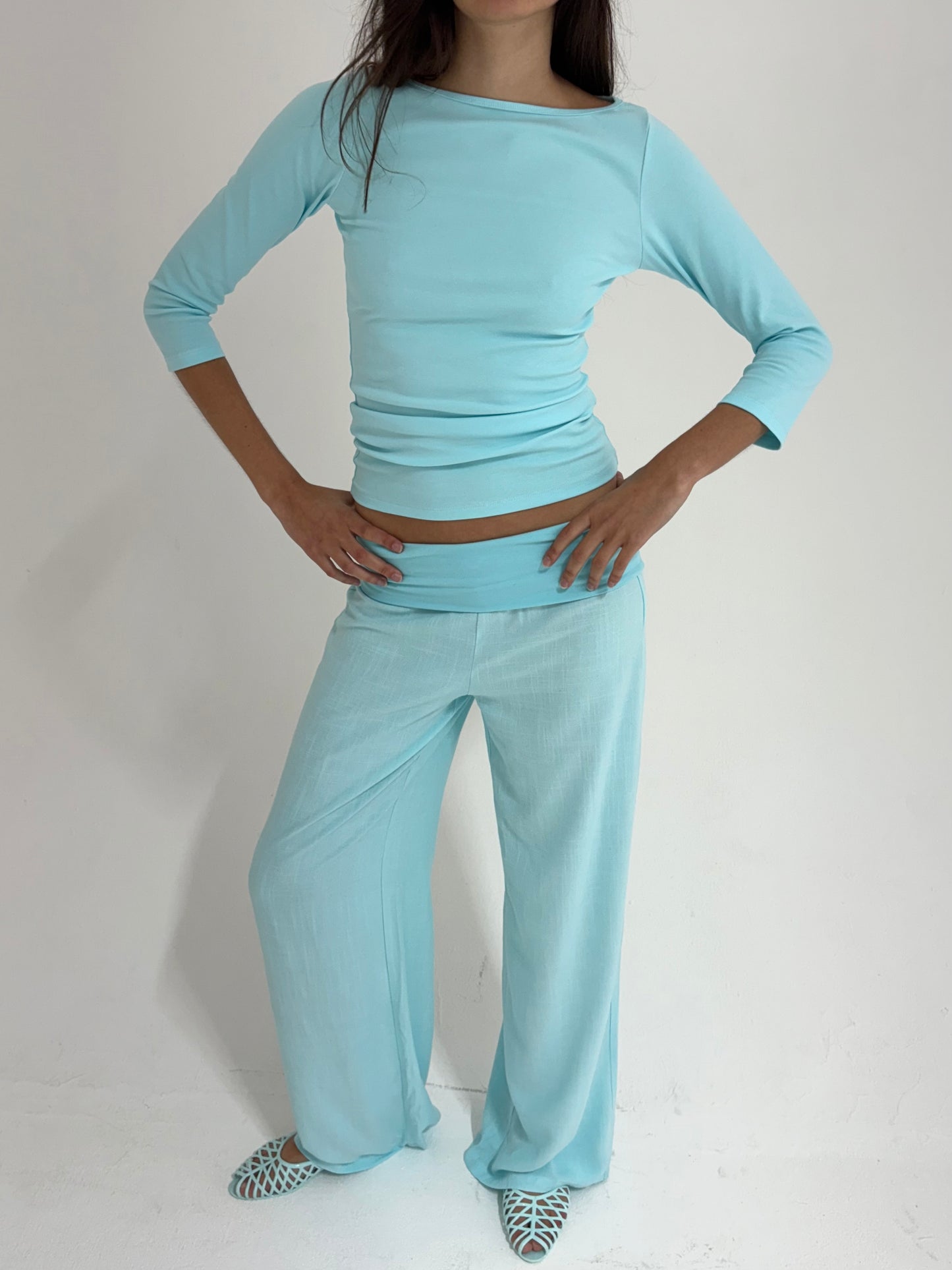The Camille Top - Aqua