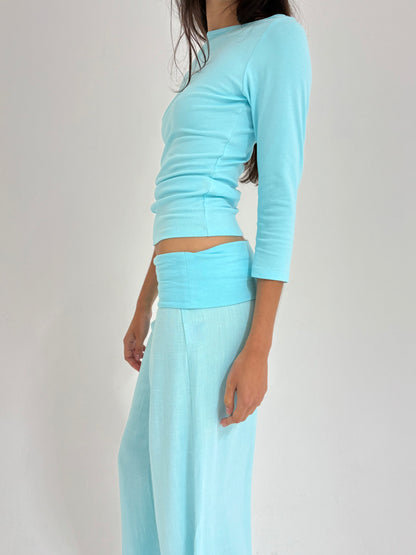 The Camille Top - Aqua