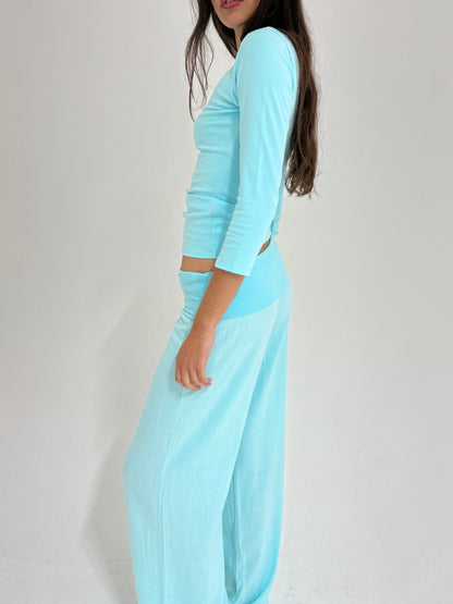 The Alma Trousers - Aqua
