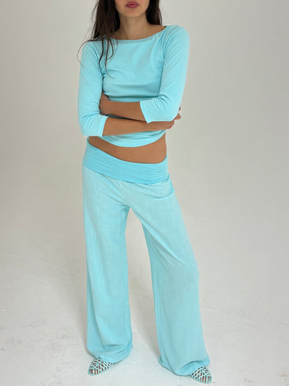 The Alma Trousers - Aqua