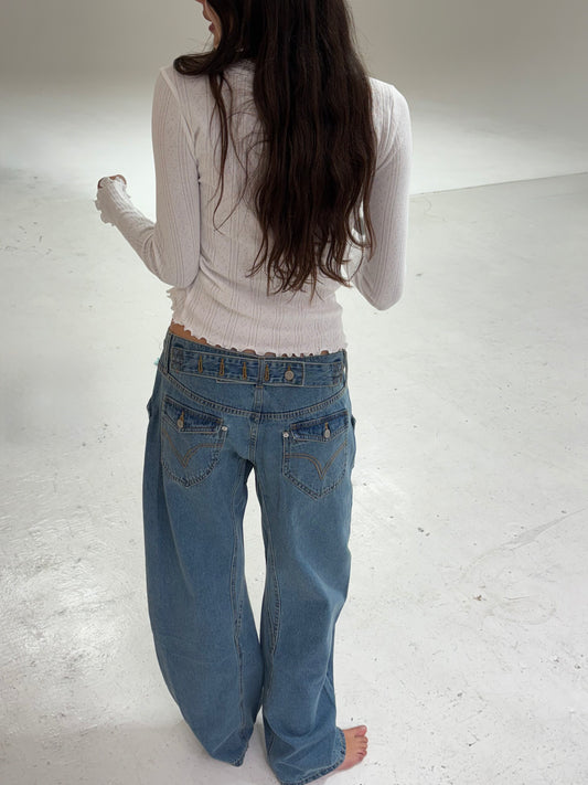 The Maria Buckle Back Jean - Fade Wash