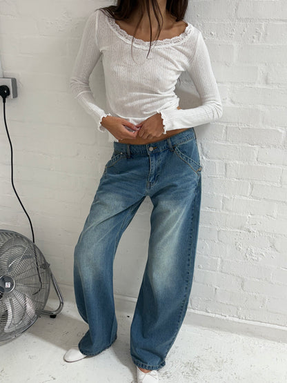 The Maria Buckle Back Jean - Fade Wash