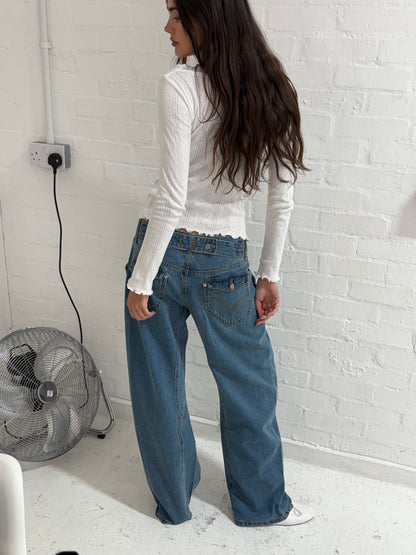 The Maria Buckle Back Jean - Fade Wash