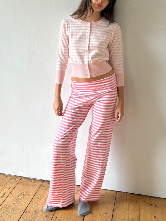 The Ottilia Cardi - Pink & White Stripe