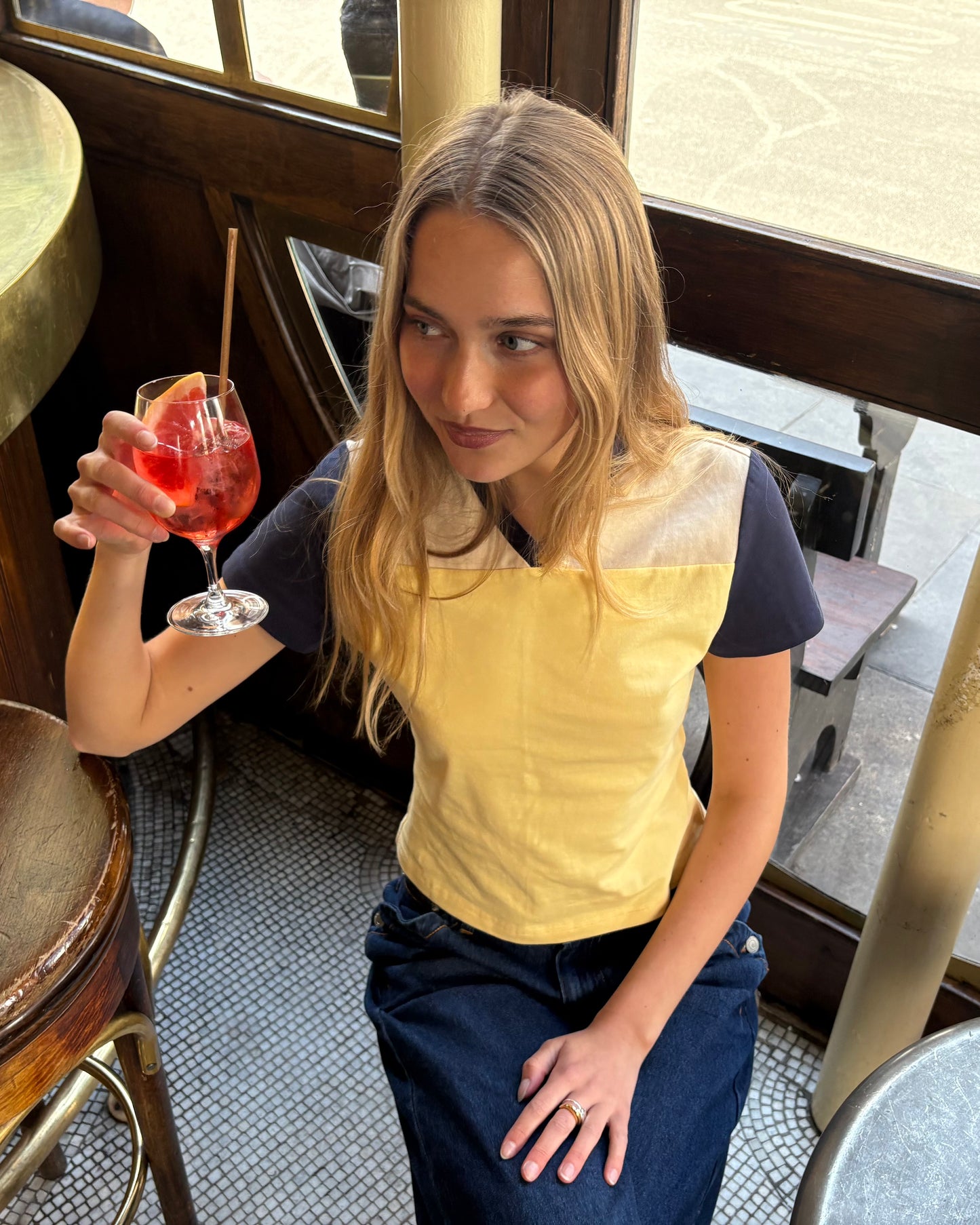 The Eva Tee - Yellow Block