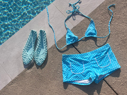The Spotty Swim Shorts- Turquoise