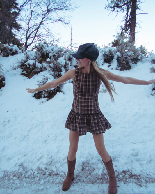 The Scarlett Dress - Brown Tartan