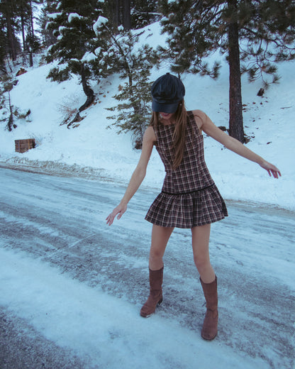 The Scarlett Dress - Brown Tartan