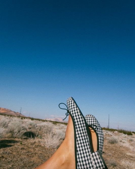 The Nancy Ballerinas- Navy Gingham