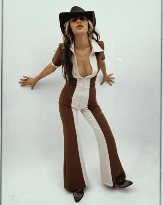 The Dolly Jumpsuit- Two-Tone Brown